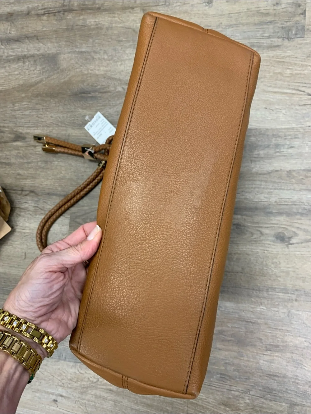 Michael Kors Cognac Leather Shoulder Bag with Braided Handle